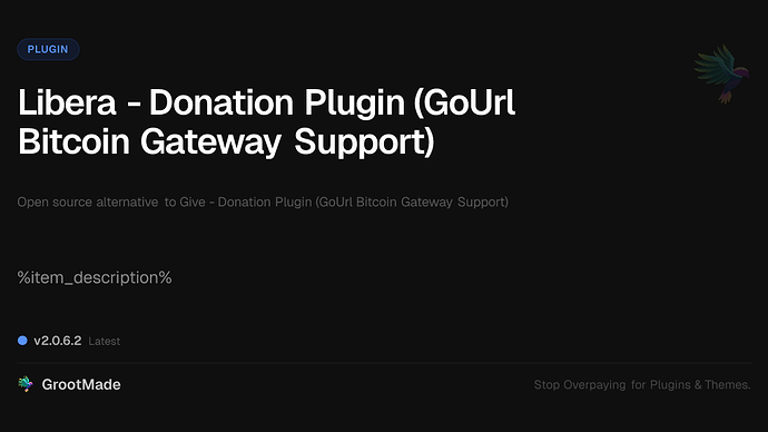 Libera - Donation Plugin (GoUrl Bitcoin Gateway Support)