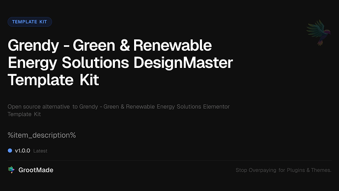 Grendy - Green & Renewable Energy Solutions DesignMaster Template Kit