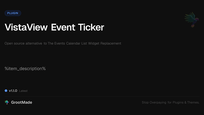 VistaView Event Ticker