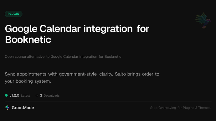 Google Calendar integration for Booknetic