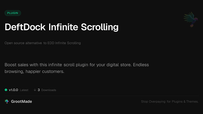 DeftDock Infinite Scrolling