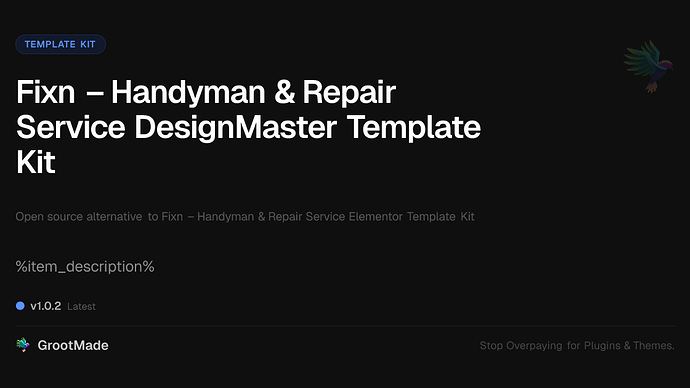 Fixn – Handyman & Repair Service DesignMaster Template Kit
