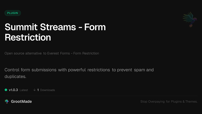 Summit Streams - Form Restriction