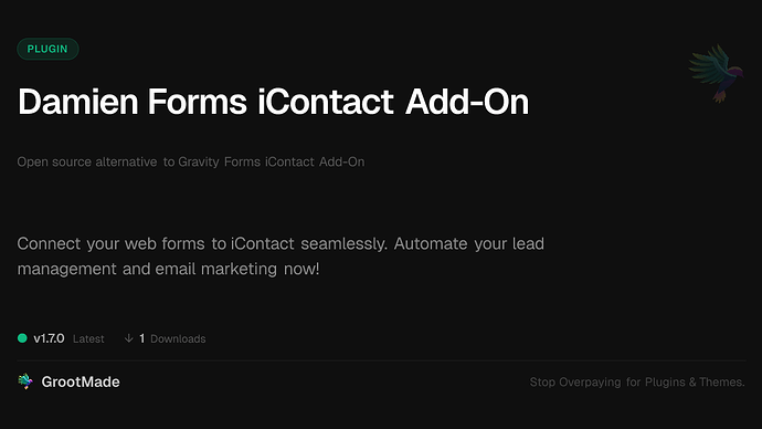 Damien Forms iContact Add-On
