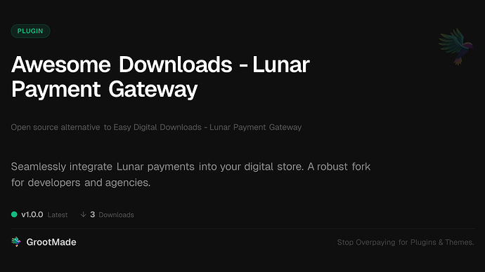 Awesome Downloads - Lunar Payment Gateway