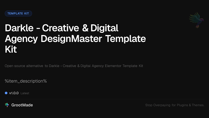 Darkle - Creative & Digital Agency DesignMaster Template Kit