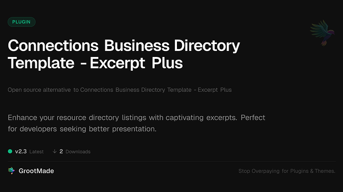 Connections Business Directory Template - Excerpt Plus