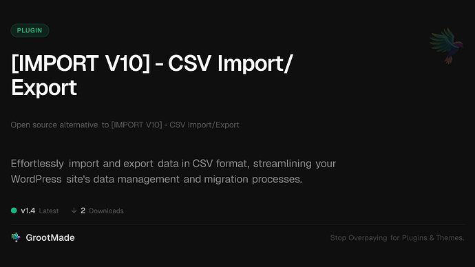 [IMPORT V10] - CSV Import/Export