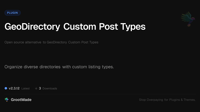 GeoDirectory Custom Post Types