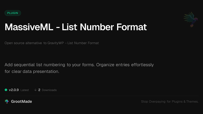 MassiveML - List Number Format