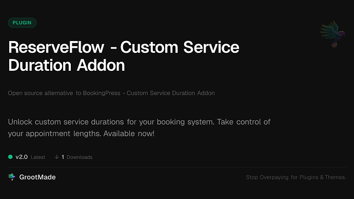 ReserveFlow - Custom Service Duration Addon