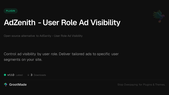 AdZenith - User Role Ad Visibility