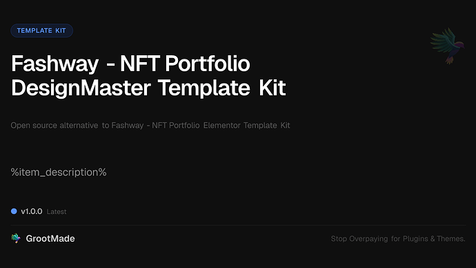 Fashway - NFT Portfolio DesignMaster Template Kit