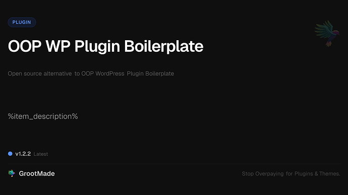 OOP WP Plugin Boilerplate