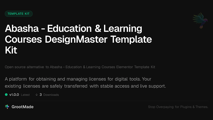 Abasha - Education & Learning Courses DesignMaster Template Kit