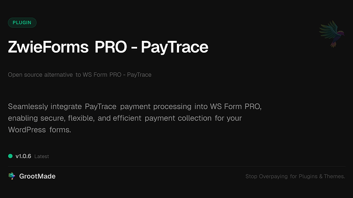 ZwieForms PRO - PayTrace