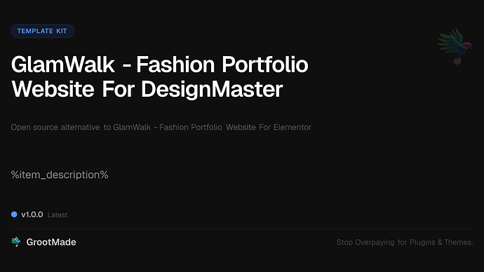 GlamWalk - Fashion Portfolio Website For DesignMaster