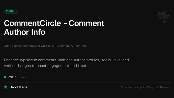 CommentCircle - Comment Author Info