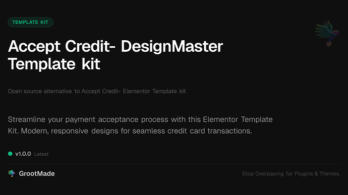 Accept Credit- DesignMaster Template kit
