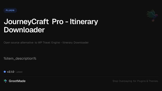 JourneyCraft Pro - Itinerary Downloader