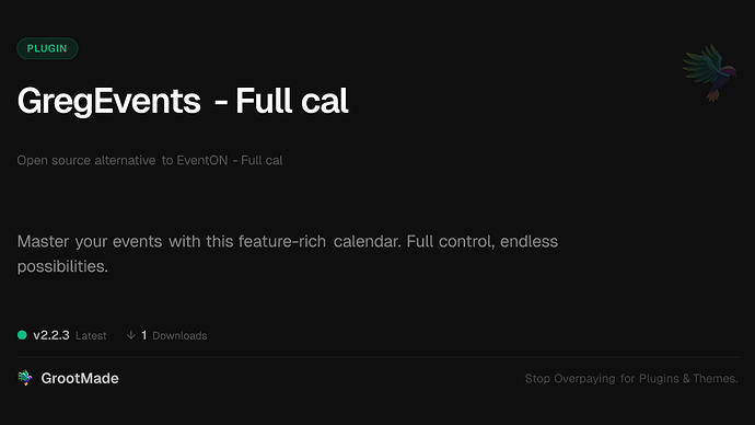 GregEvents - Full cal