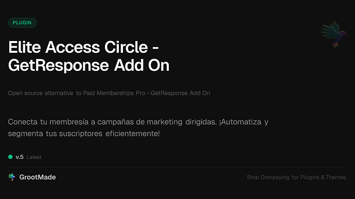 Elite Access Circle - GetResponse Add On