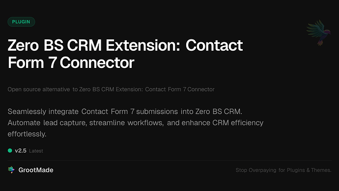 Zero BS CRM Extension: Contact Form 7 Connector