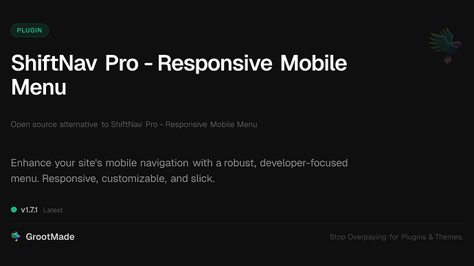ShiftNav Pro - Responsive Mobile Menu