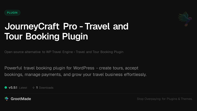 JourneyCraft Pro - Travel and Tour Booking Plugin