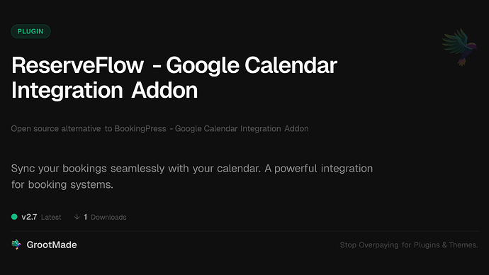 ReserveFlow - Google Calendar Integration Addon