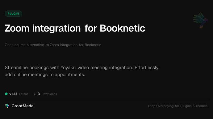 Zoom integration for Booknetic