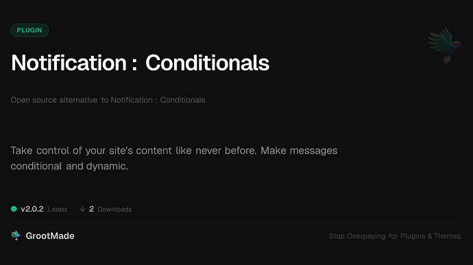 Notification : Conditionals