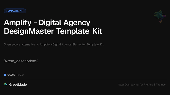 Amplify - Digital Agency DesignMaster Template Kit