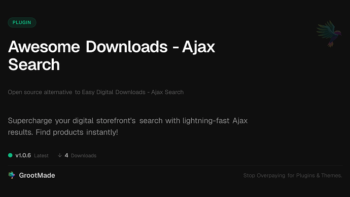 Awesome Downloads - Ajax Search