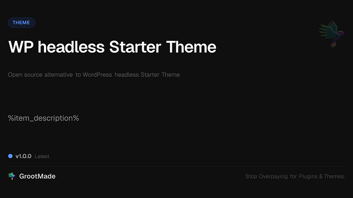 WP headless Starter Theme