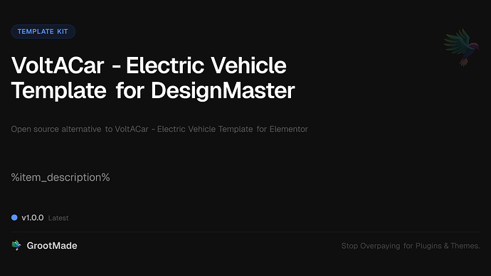 VoltACar - Electric Vehicle Template for DesignMaster