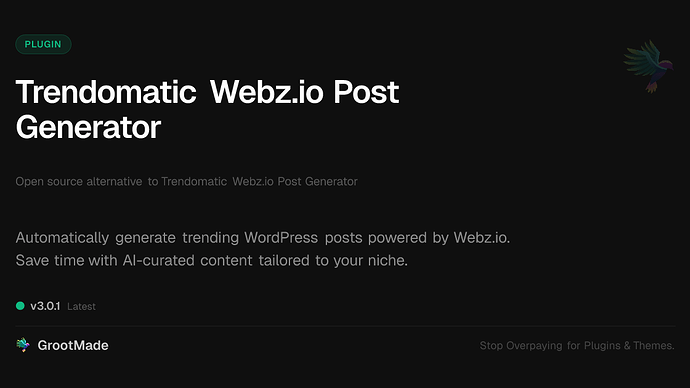 Trendomatic Webz.io Post Generator