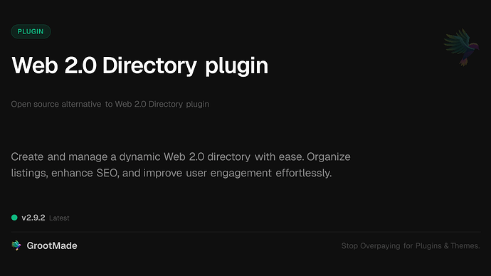 Web 2.0 Directory plugin