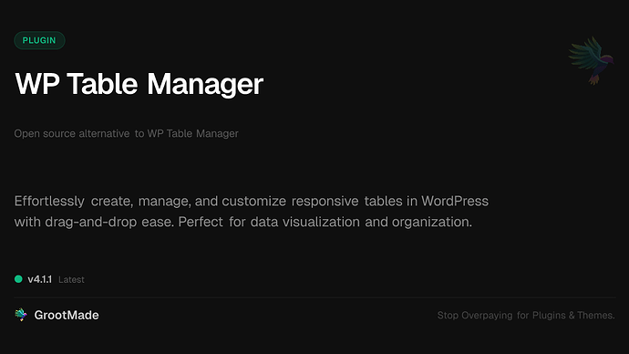 WP Table Manager