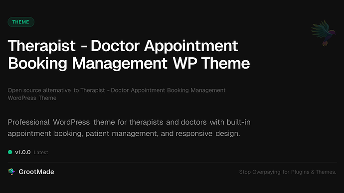 Therapist - Doctor Appointment Booking Management WP Theme