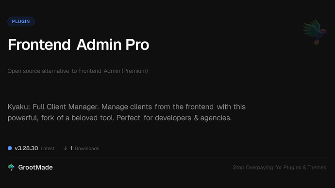 Frontend Admin Pro