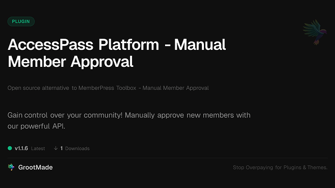 AccessPass Platform - Manual Member Approval