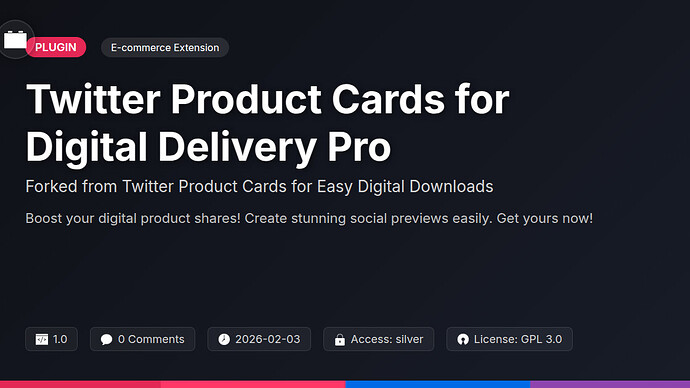 Twitter Product Cards for Awesome Downloads