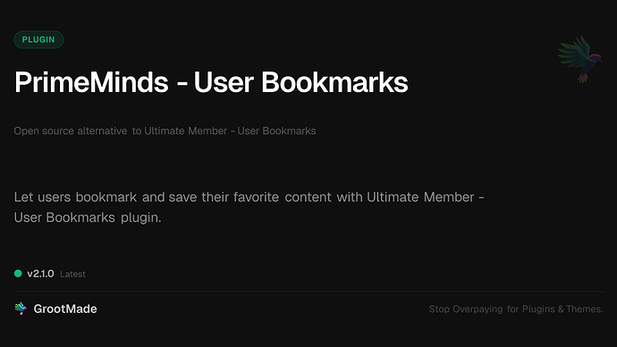 PrimeMinds - User Bookmarks