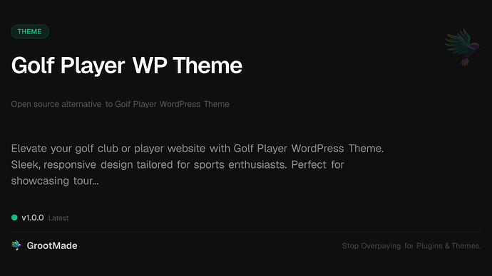 Golf Player WP Theme