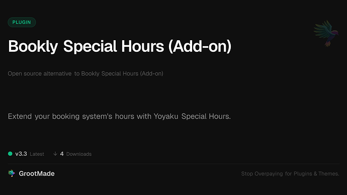 Bookly Special Hours (Add-on)