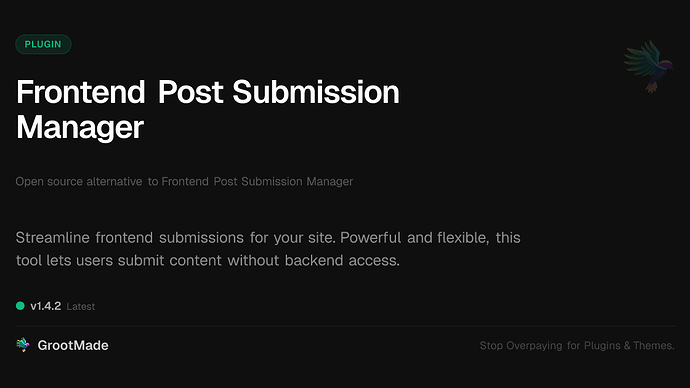 Frontend Post Submission Manager