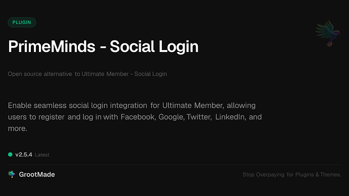 PrimeMinds - Social Login