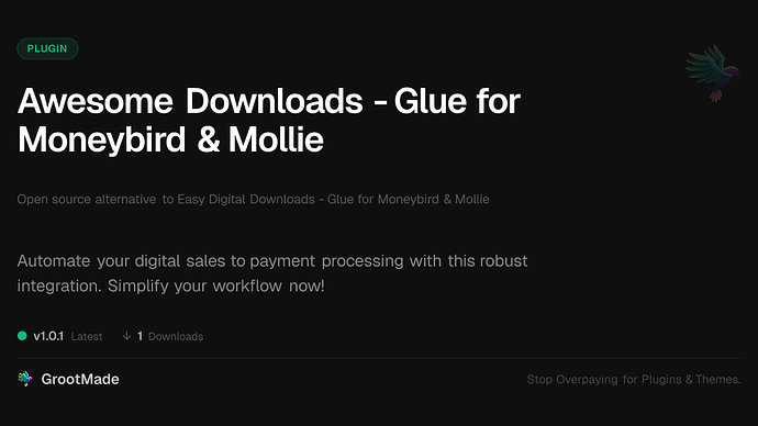 Awesome Downloads - Glue for Moneybird & Mollie