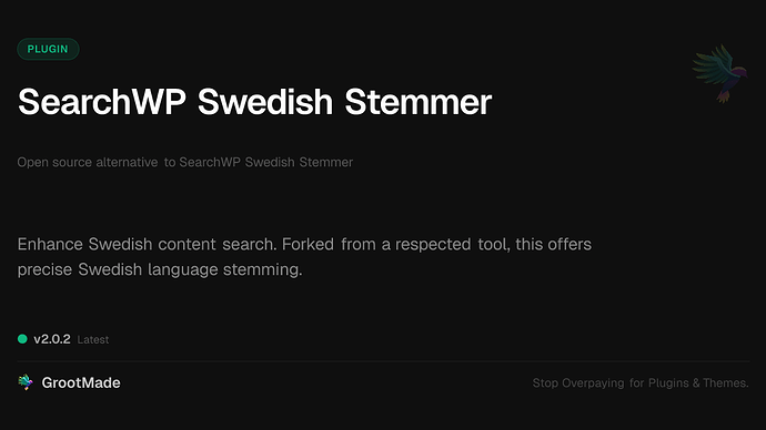SearchWP Swedish Stemmer